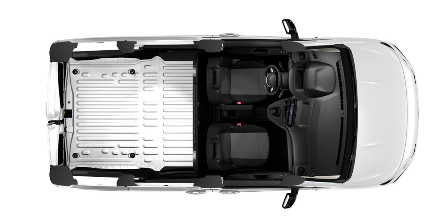 Peugeot Partner Pro Standard BlueHDI restyling interior cenital | Crazy Renting