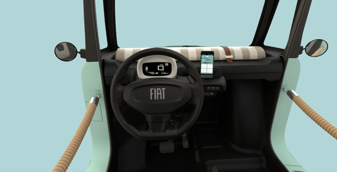 FIAT TOPOLINO 1 DOLCEVITA AUTOMATICO interior delantera | Crazy Renting