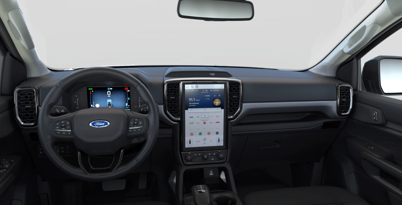 FORD Ranger XLT Doble Cabina 2.3 TVCT PHEV 280CV Automática II 4 FORD Ranger XLT Doble Cabina 2.3 TVCT PHEV 280CV Automatica interior delantera | Crazy Renting