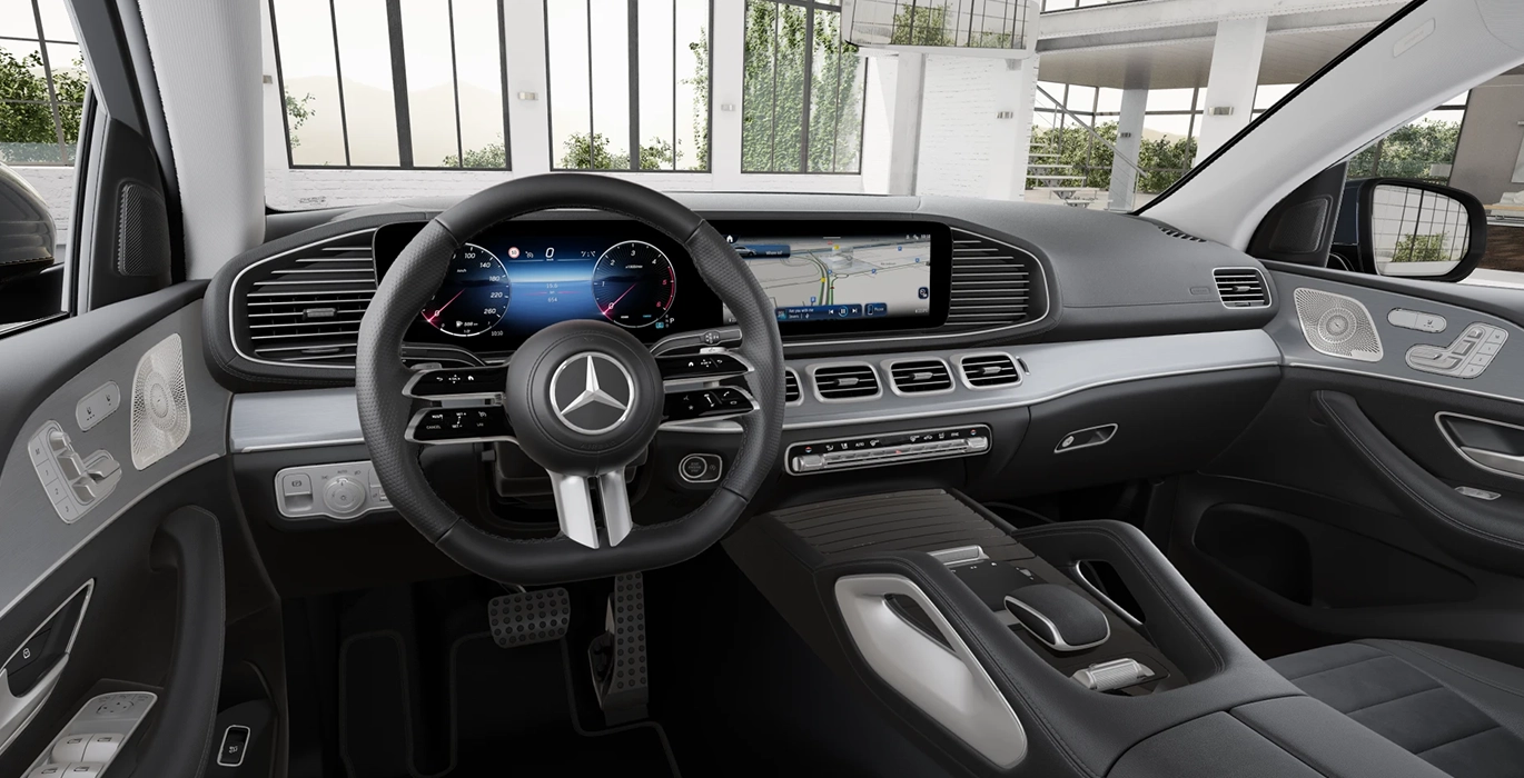 Mercedes Benz GLE 300d 4MATIC Coupe interior delantera | Crazy Renting