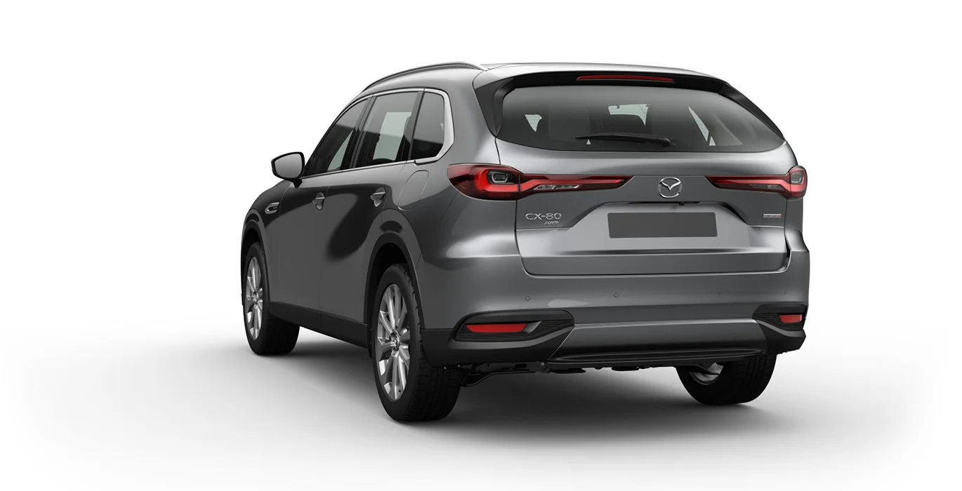 MAZDA CX-80 e-Skyactiv D MHEV Exclusive-Line Plus 2 MAZDA CX 80 e Skyactiv D MHEV Exclusive Line Plus trasera | Crazy Renting