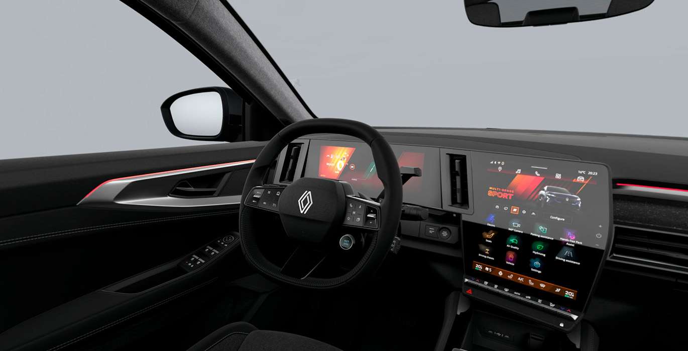 RENAULT RAFALE TECHNO E-TECH FULL HYBRID 200CV 4 RENAULT RAFALE TECHNO E TECH FULL HYBRID 200CV interior delantera | Crazy Renting