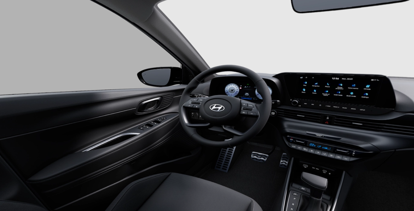 Hyundai Bayon 1.0 TGDI 74kW 100CV 48V Tecno DCT interior delantera | Crazy Renting