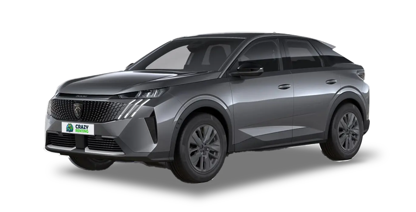 Peugeot 3008 Hybrid 1.2 100kW Allure 1 Peugeot 3008 Hybrid 1.2 107kW Allure sin fondo principal gris crazy | Crazy Renting