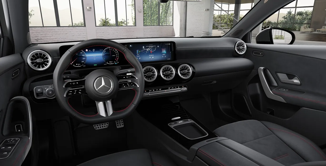 MERCEDES-BENZ CLASE A 250 e con tecnología híbrida EQ 3 MERCEDES BENZ CLASE A A 250 e con tecnologia hibrida EQ interior delantera | Crazy Renting