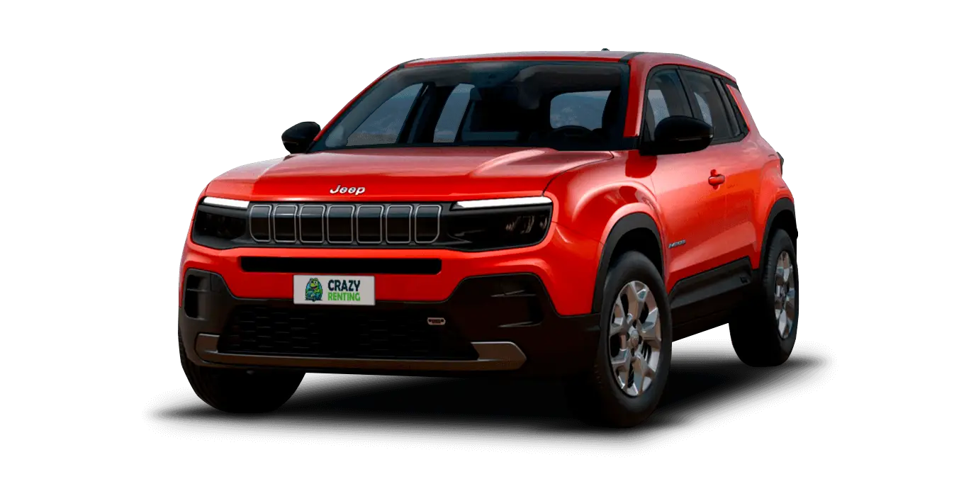JEEP AVENGER E-HYBRID ALTITUDE 1 JEEP AVENGER E HYBRID ALTITUDE sin fondo principal crazy | Crazy Renting