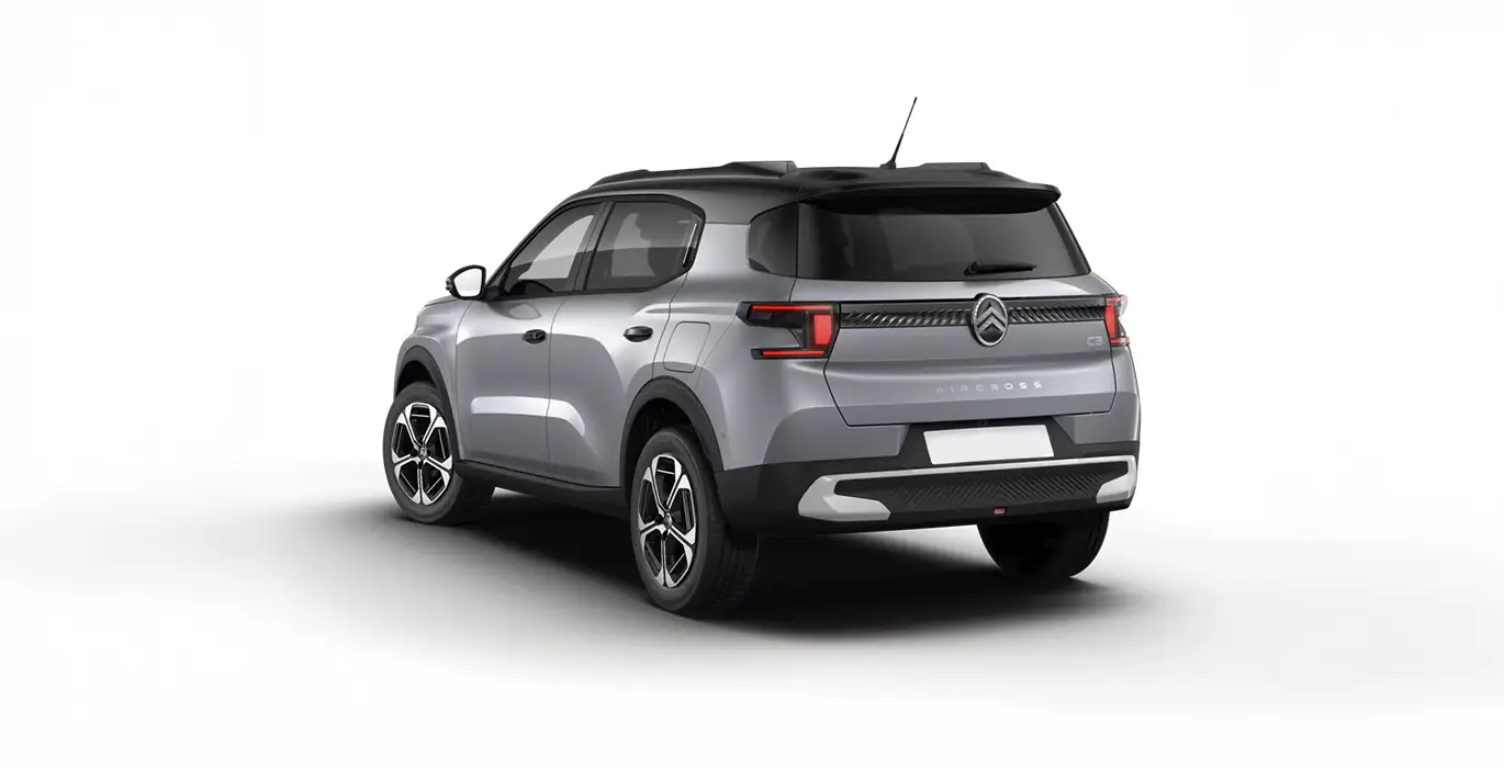 Citroen C3 Aircross Hybrid 145 E DCS6 MAX gris trasera | Crazy Renting