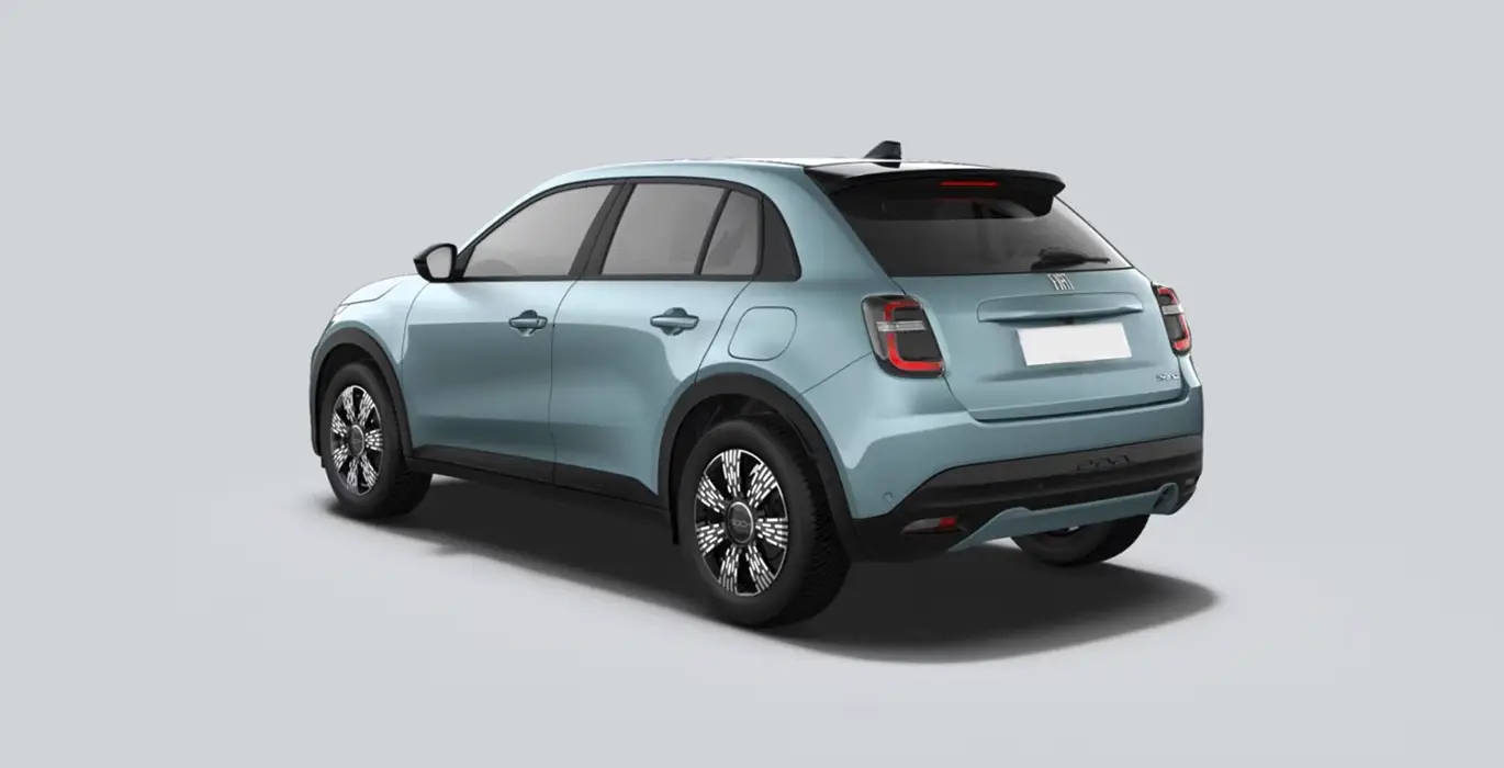 Fiat 600 ICON MHEV 1.2 110CV DDCT (AUTOMÁTICO) 2 Fiat 600 ICON MHEV 1.2 110CV DDCT AUTOMATICO II azul trasera | Crazy Renting