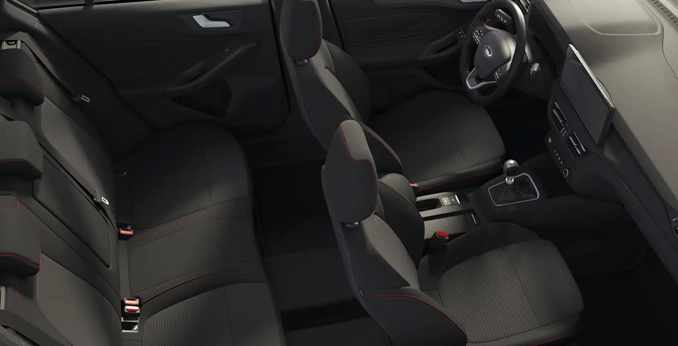 Ford Focus ST-Line X 1.0T EcoBoost MHEV 125CV II 6 Ford Focus ST Line X 1.0T EcoBoost MHEV 125CV interior trasera | Crazy Renting