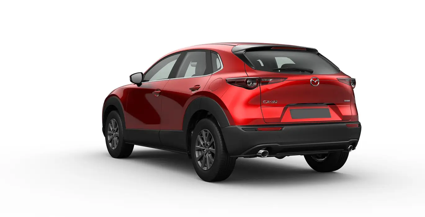 MAZDA CX-30 2.5L E-SKYACT G MHEV PRIME-LINE (MANUAL) 2 MAZDA CX 30 2.5L E SKYACT G MHEV PRIME LINE MANUAL rojo trasera | Crazy Renting
