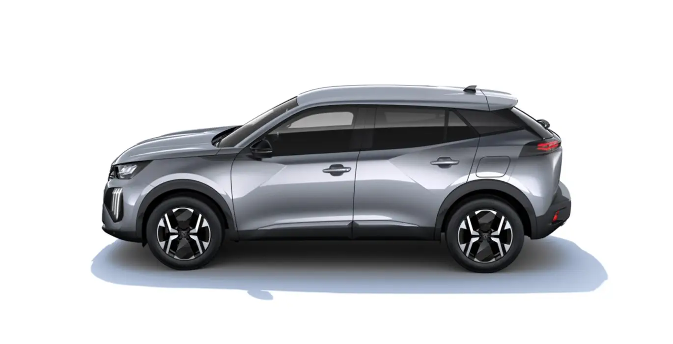Peugeot 2008 N2008 Allure Hybrid 3 Peugeot 2008 N2008 Allure Hybrid gris claro lateral | Crazy Renting
