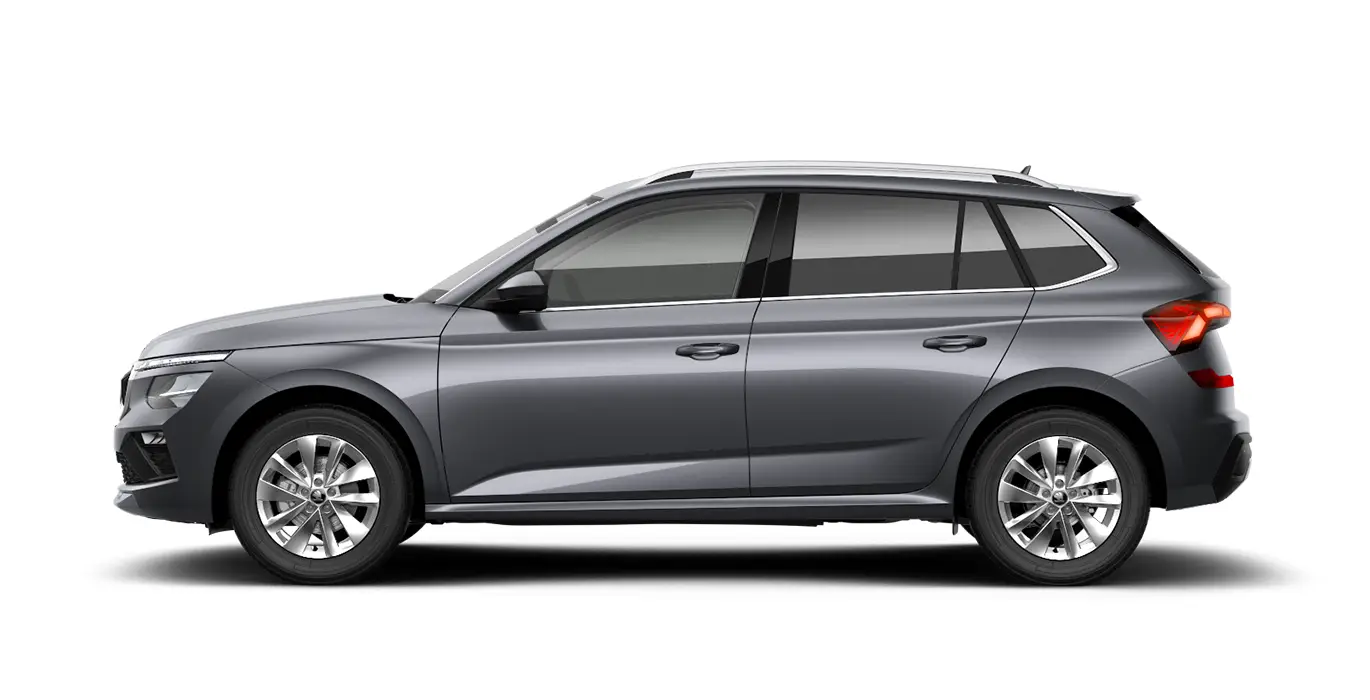 Skoda Kamiq 1.5 TSI 110kW (150CV) DSG Selection 3 Skoda Kamiq 1.5 TSI 110kW 150CV DSG Selection gris lateral | Crazy Renting