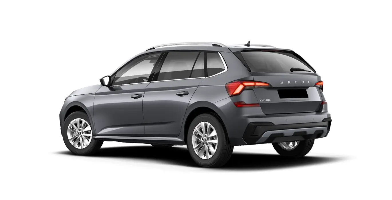 Skoda Kamiq 1.5 TSI 110kW (150CV) DSG Selection 2 Skoda Kamiq 1.5 TSI 110kW 150CV DSG Selection gris trasera | Crazy Renting
