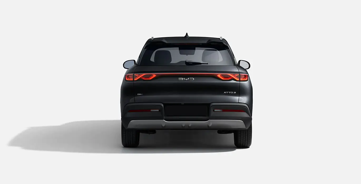 BYD ATTO 2 DM-i Boost 2 BYD ATTO 2 DM i Boost negro trasera | Crazy Renting