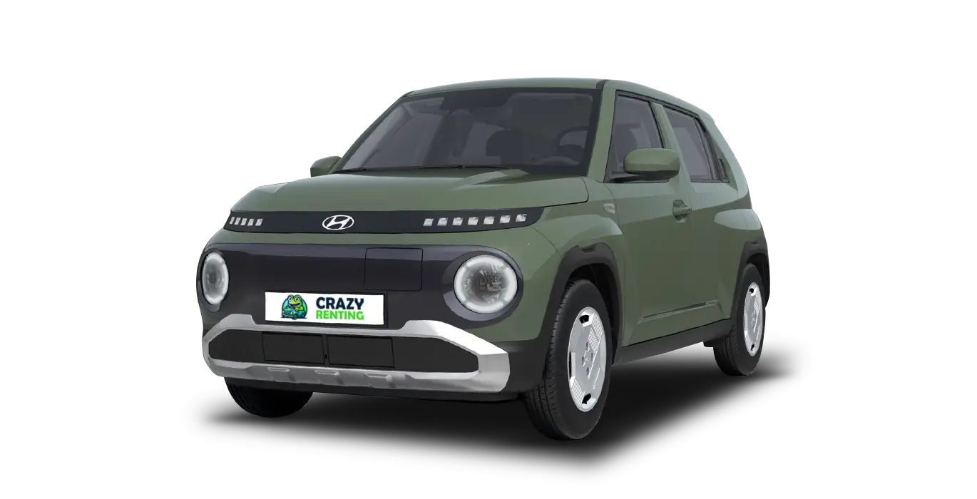 Hyundai Inster 97cv 42kWh Klass verde sin fondo principal crazy | Crazy Renting