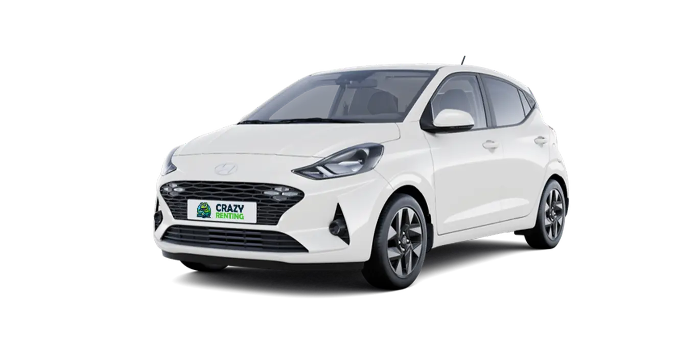Hyundai i10 Klass 63cv MY25 1 Hyundai i10 Klass 63cv MY25 blanco sin fondo principal crazy | Crazy Renting
