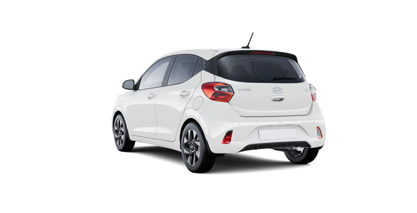 Hyundai i10 Klass 63cv MY25 2 Hyundai i10 Klass 63cv MY25 blanco trasera | Crazy Renting