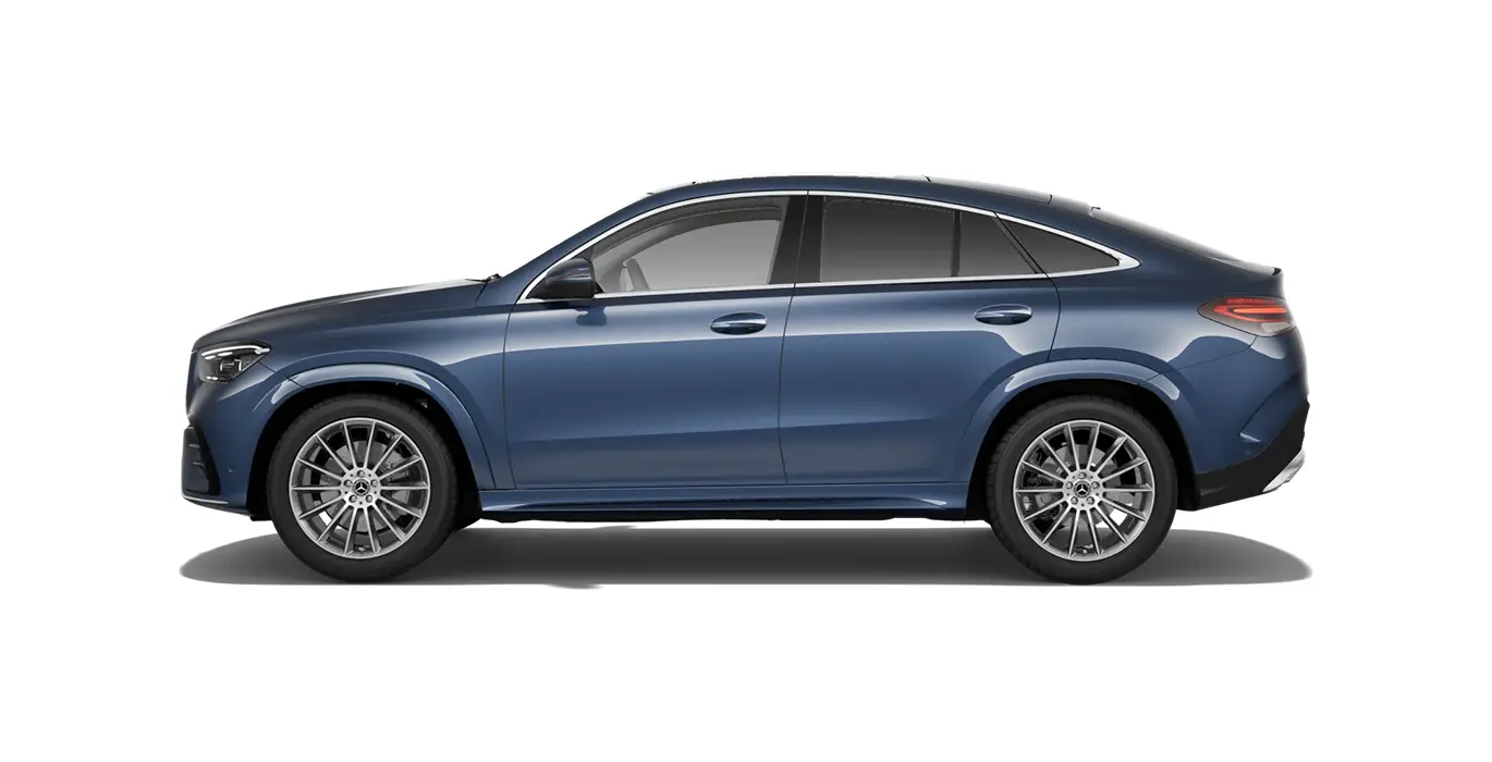 Mercedes-Benz GLE 300d 4MATIC Coupé 3 Mercedes Benz GLE 300d 4MATIC Coupe azul lateral | Crazy Renting