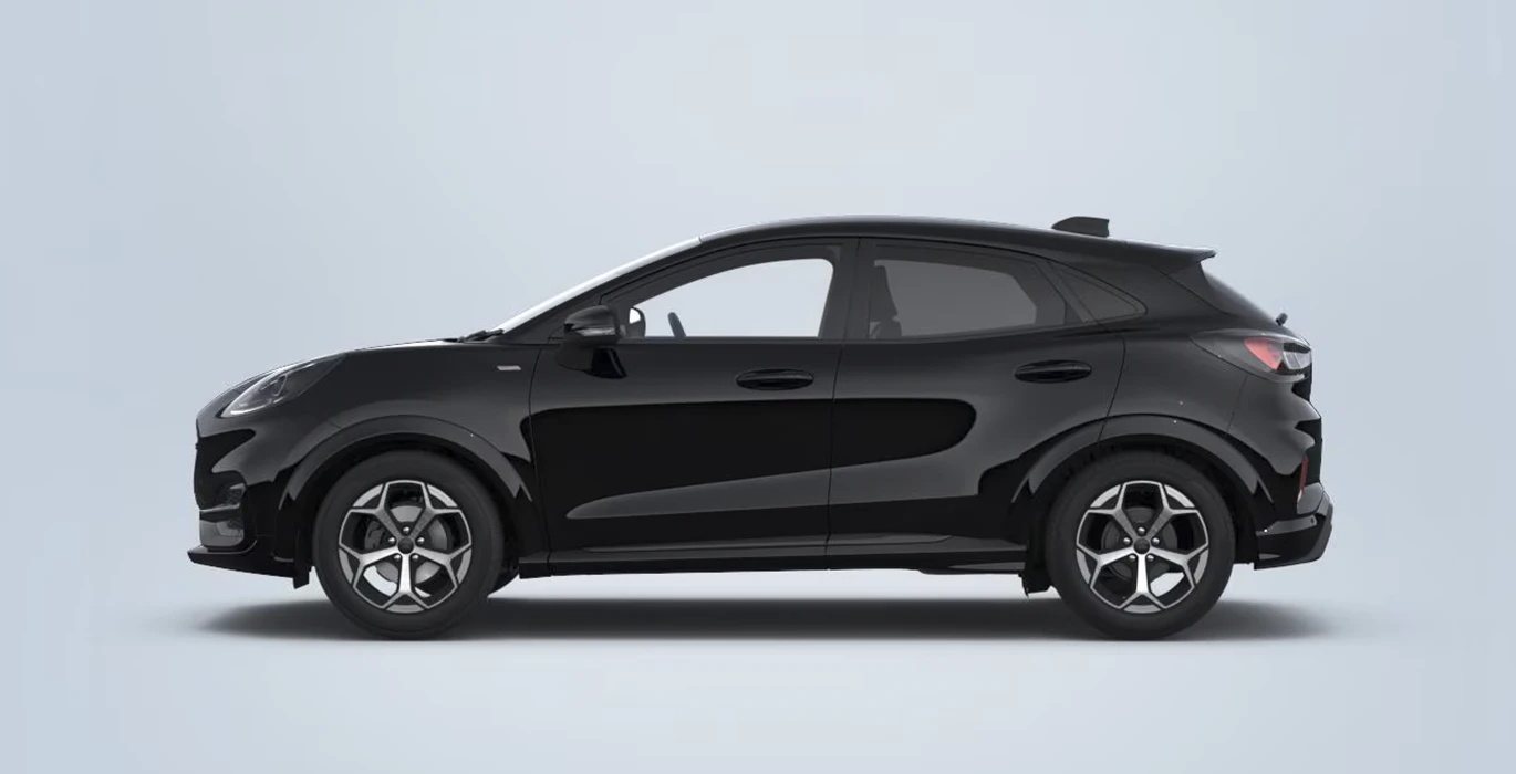 FORD Puma 1.0 EcoBoost MHEV ST-Line 125 3 FORD Puma 1.0 EcoBoost MHEV ST Line 125 lateral negro | Crazy Renting
