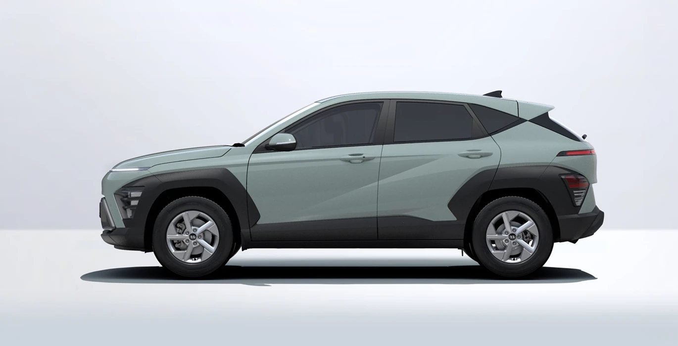 Hyundai Kona HEV 1.6 GDI Maxx DT 138CV 3 Hyundai Kona HEV 1.6 GDI Maxx DT 138CV lateral verde | Crazy Renting