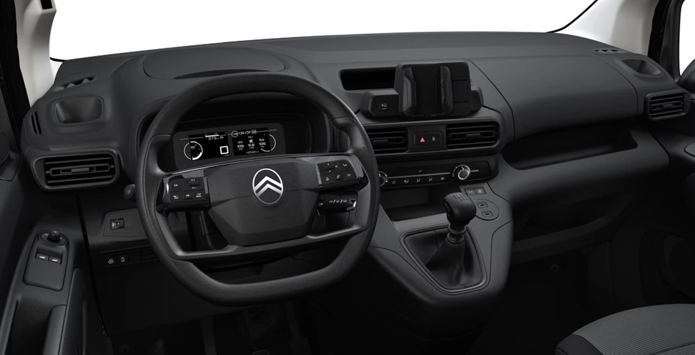 Citroen Berlingo Talla M BlueHDI 100cv II van interior delantera | Crazy Renting