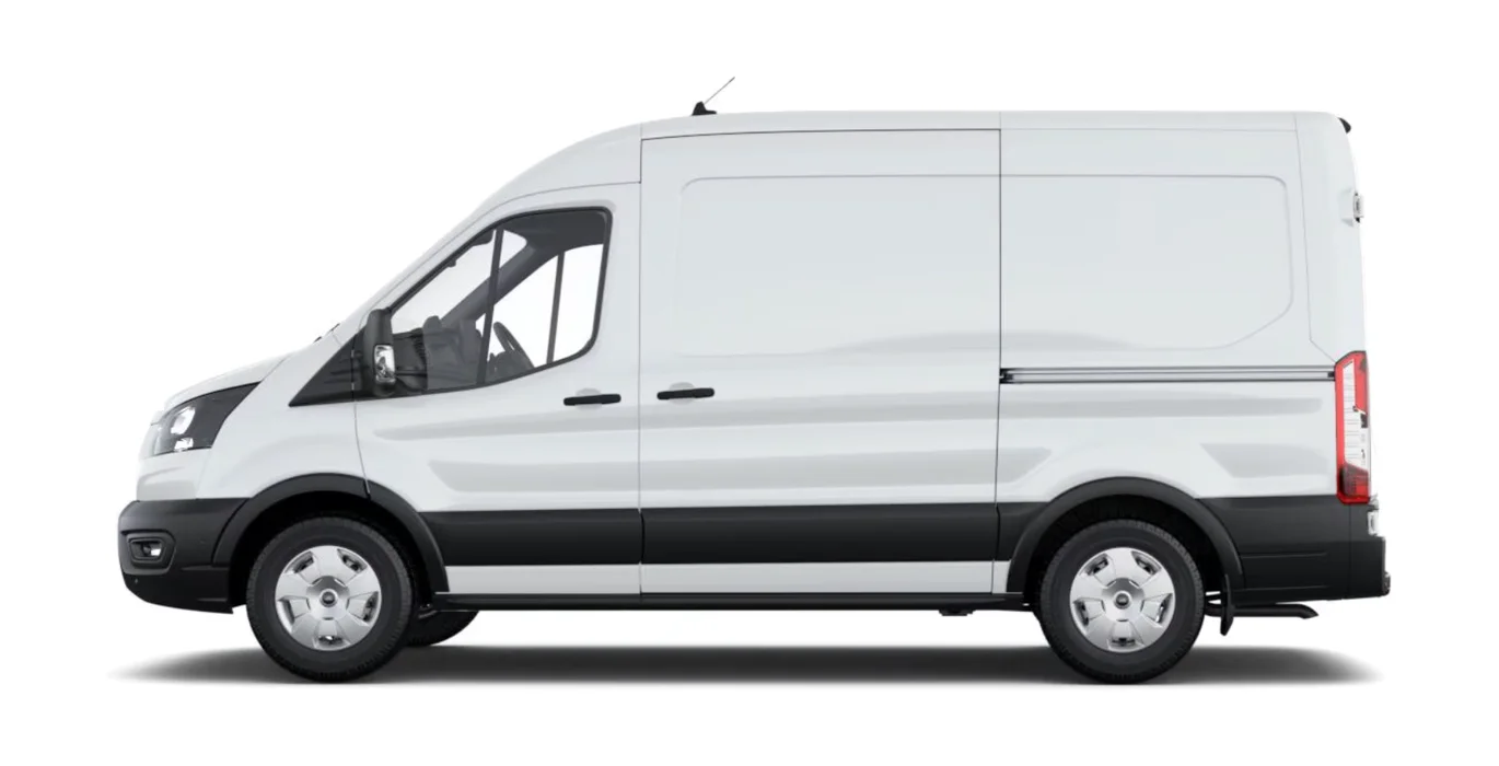 Ford Transit 350 L2 Trend N1 EcoBlue 96kW FWD lateral blanco | Crazy Renting