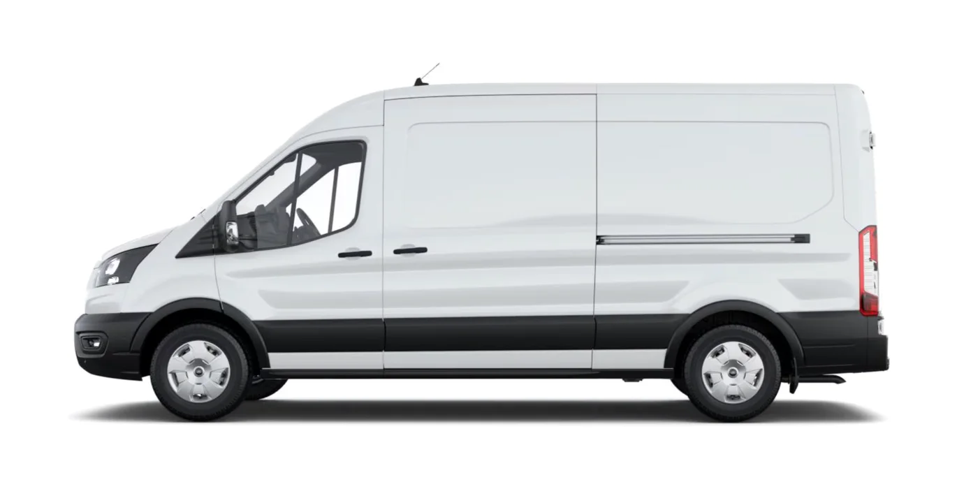 Ford Transit 350 L3 Trend N1 EcoBlue 96kW FWD lateral blanco | Crazy Renting