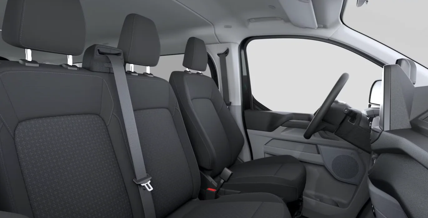 Ford Transit Custom Kombi BEV 83kWh 100kW 340 L1 Trend interior trasera | Crazy Renting