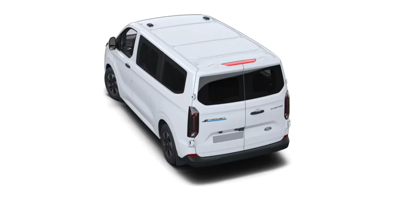 Ford Transit Custom Kombi BEV 83kWh 100kW 340 L1 Trend trasera blanco | Crazy Renting