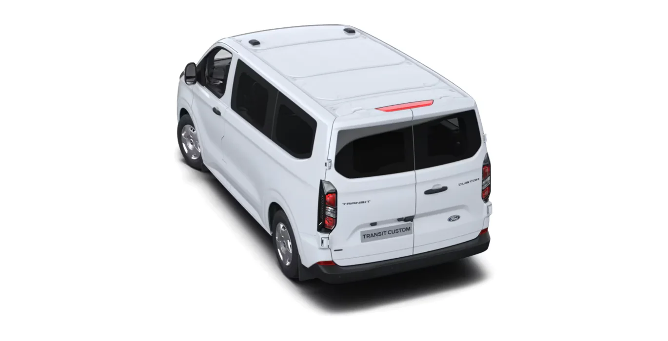 Ford Transit Kombi 2.5 Duratec PHEV 171 340 L1 Trend trasera blanco | Crazy Renting