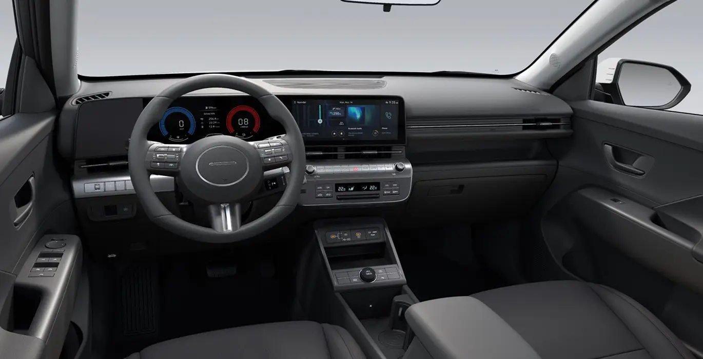 Hyundai Kona HEV Maxx 138CV interior delantera | Crazy Renting