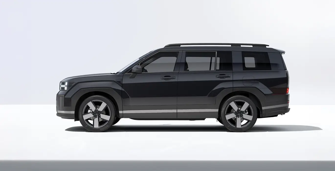 Hyundai Santa Fe 1.6 T GDI Maxx PHEV 252CV 4x4 6AT negro lateral | Crazy Renting