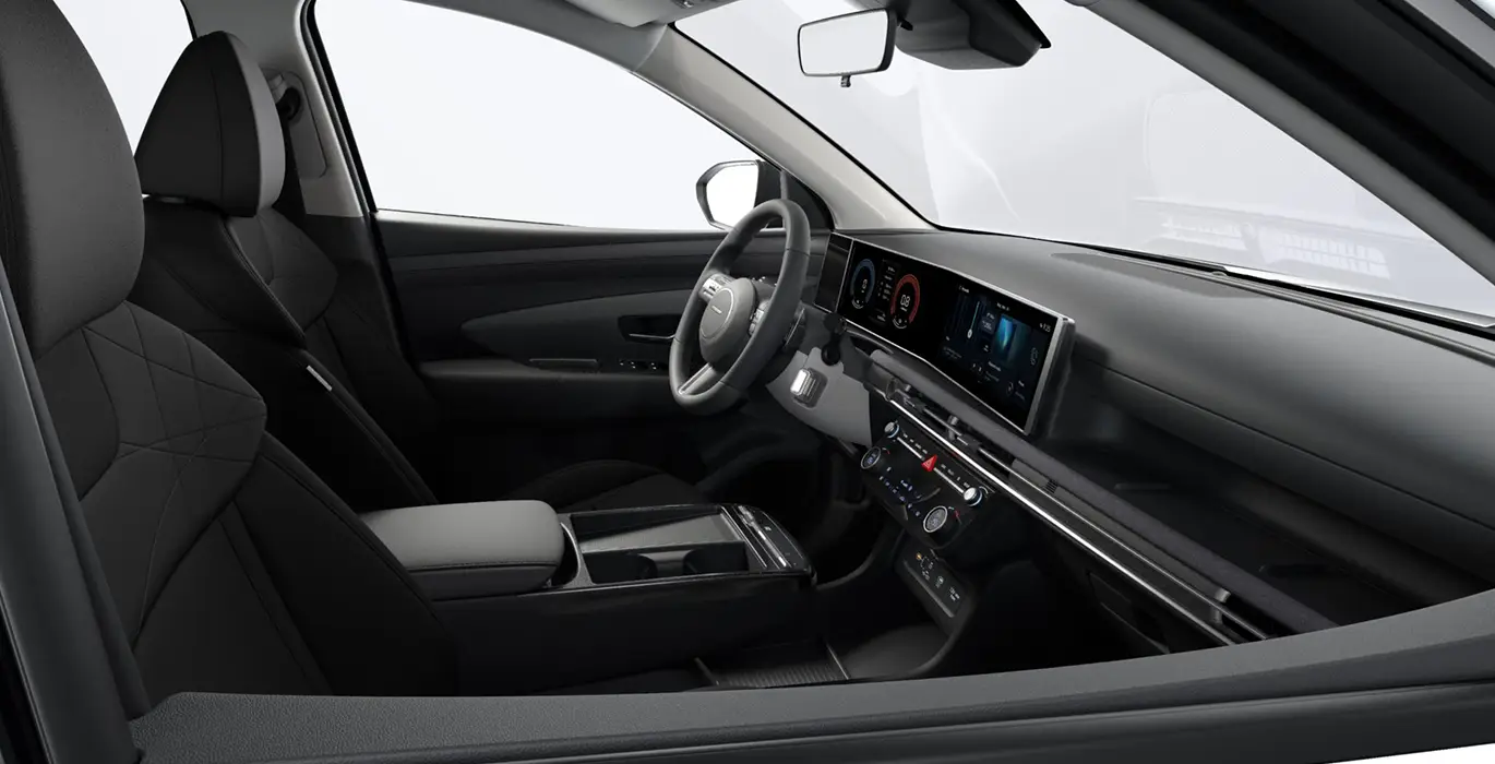 Hyundai Tucson 1.6T 239CV HEV AT Klass interior negro delantera II | Crazy Renting