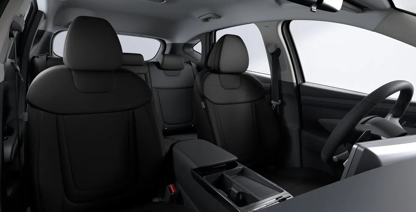 Hyundai Tucson 1.6T 239CV HEV AT Klass interior negro trasera | Crazy Renting