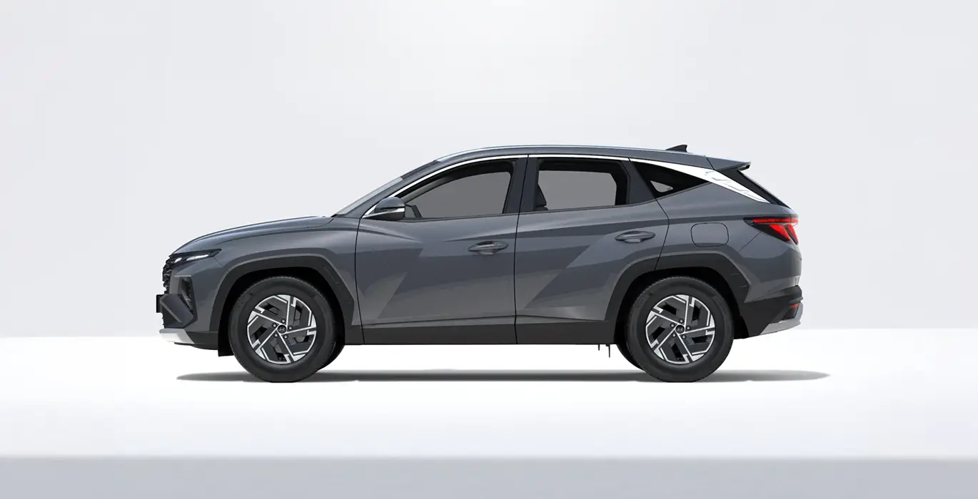 Hyundai Tucson FL 1.6T 239CV HEV AT Klass gris lateral | Crazy Renting