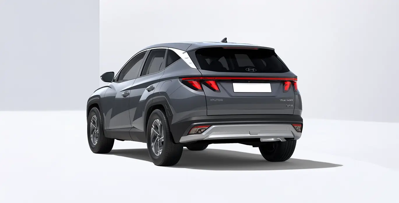 Hyundai Tucson FL 1.6T 239CV HEV AT Klass gris trasera | Crazy Renting