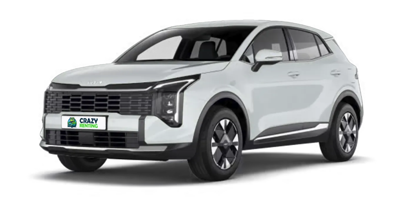 KIA Sportage 1.6 T GDi HEV 176kW 239CV Drive 4x2 sin fondo principal blanco crazy | Crazy Renting