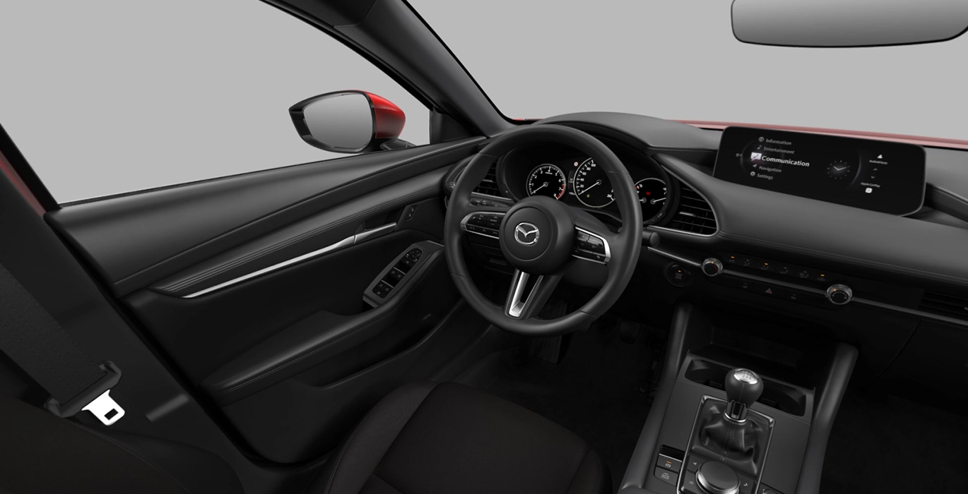 MAZDA 3 2.5L E SKY G MHEV PRIME LINE MANUAL interior delantera | Crazy Renting
