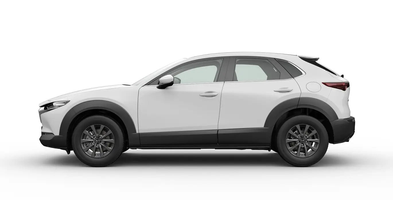 MAZDA CX-30 2.5L E-SKYACT G MHEV PRIME-LINE (MANUAL) 3 MAZDA CX 30 2.5L E SKYACT G MHEV PRIME LINE MANUAL blanco lateral II | Crazy Renting