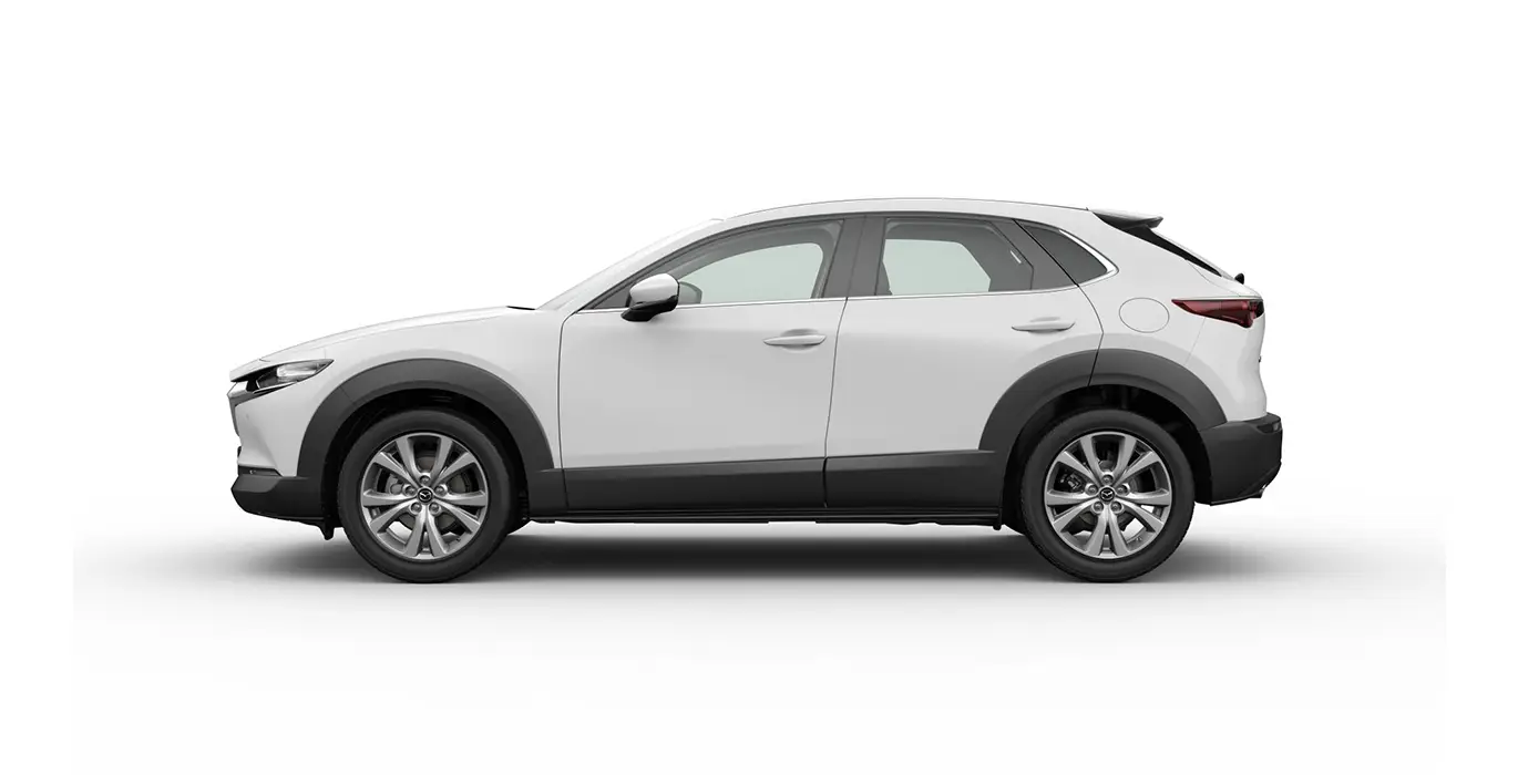 MAZDA CX 30 2.5L e SYACTIV G MHEV 103kW AT Centre line lateral blanco | Crazy Renting