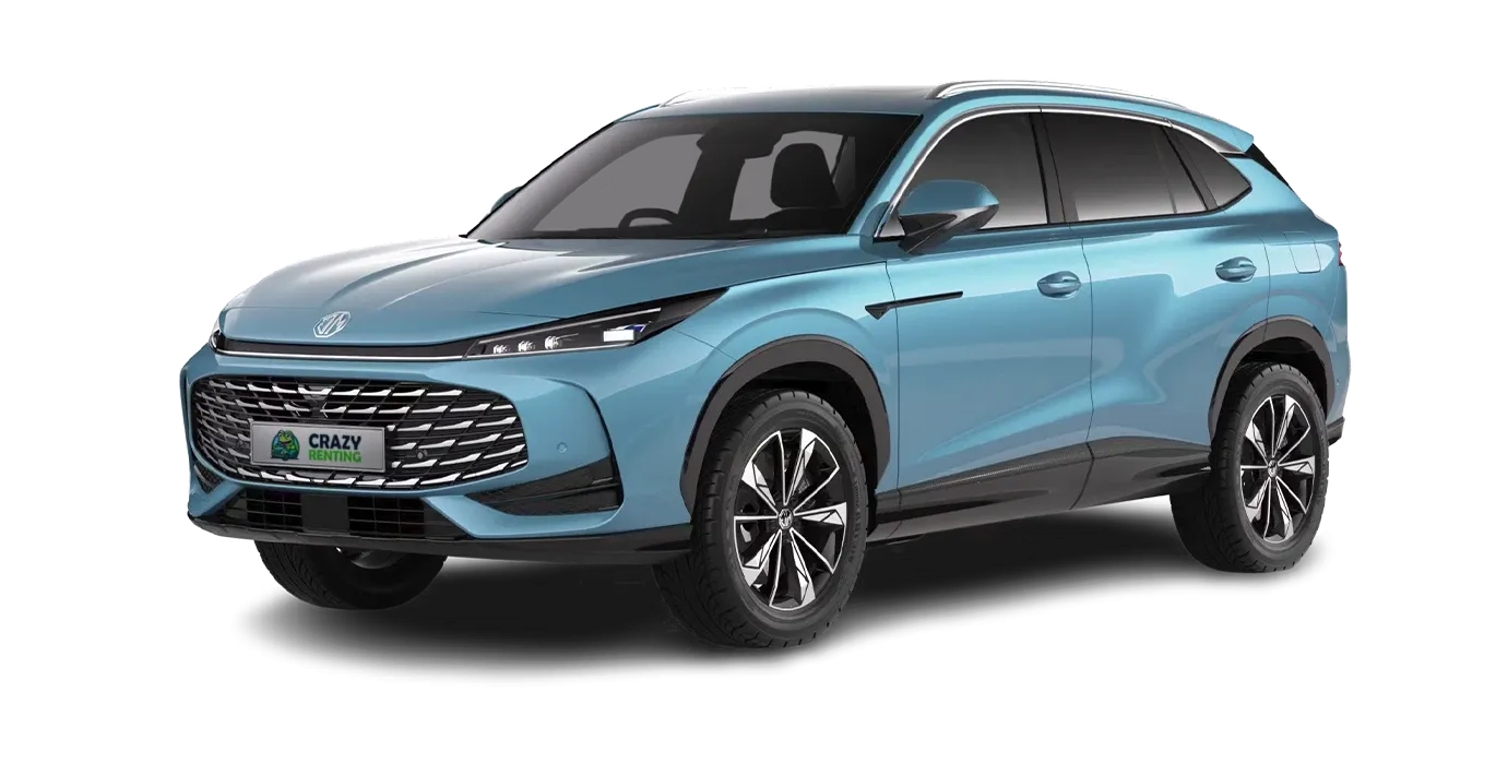 MG HS 1.5 Hybrid Comfort sin fondo principal azul crazy | Crazy Renting