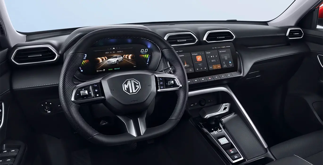 MG ZS Hybrid Comfort 2 MG ZS HYBRID Luxury interior delantera | Crazy Renting