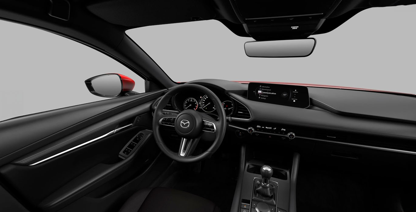 Mazda 3 E Sky G MHEV Centre Line interior delantera | Crazy Renting
