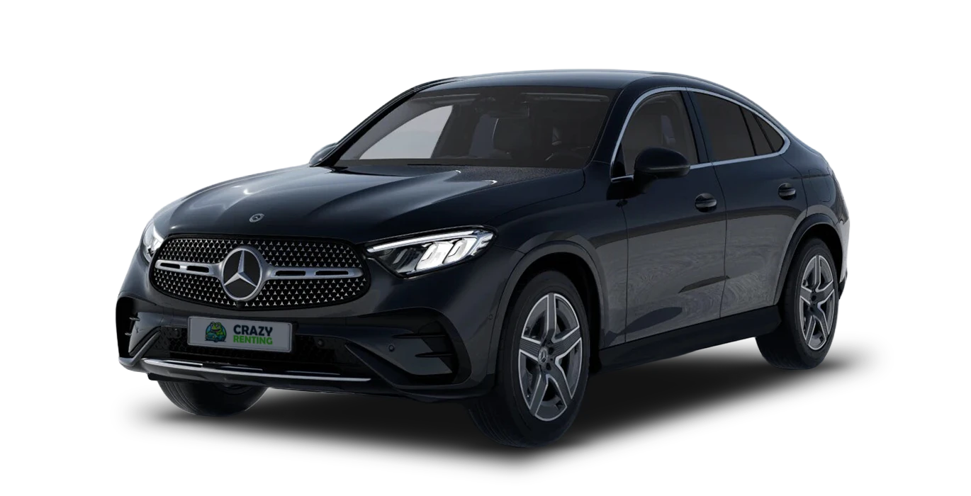 Mercedes Benz GLC Coupe 300 de 4MATIC sin fondo principal gris crazy | Crazy Renting