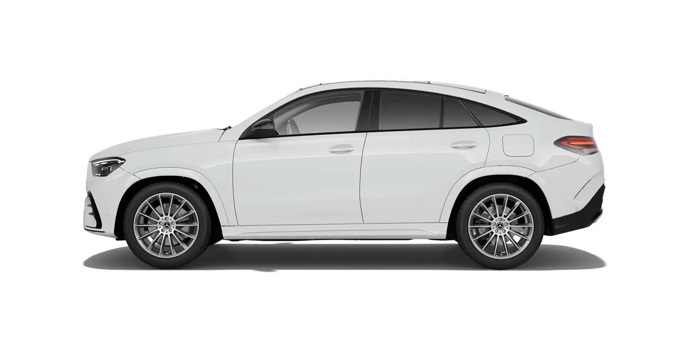 Mercedes Benz GLE 350de 4MATIC Coupe blanco lateral | Crazy Renting