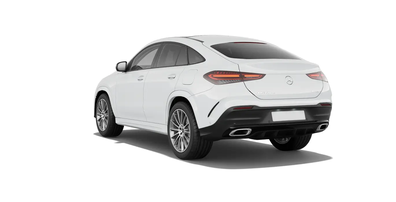 Mercedes Benz GLE 350de 4MATIC Coupe blanco trasera | Crazy Renting
