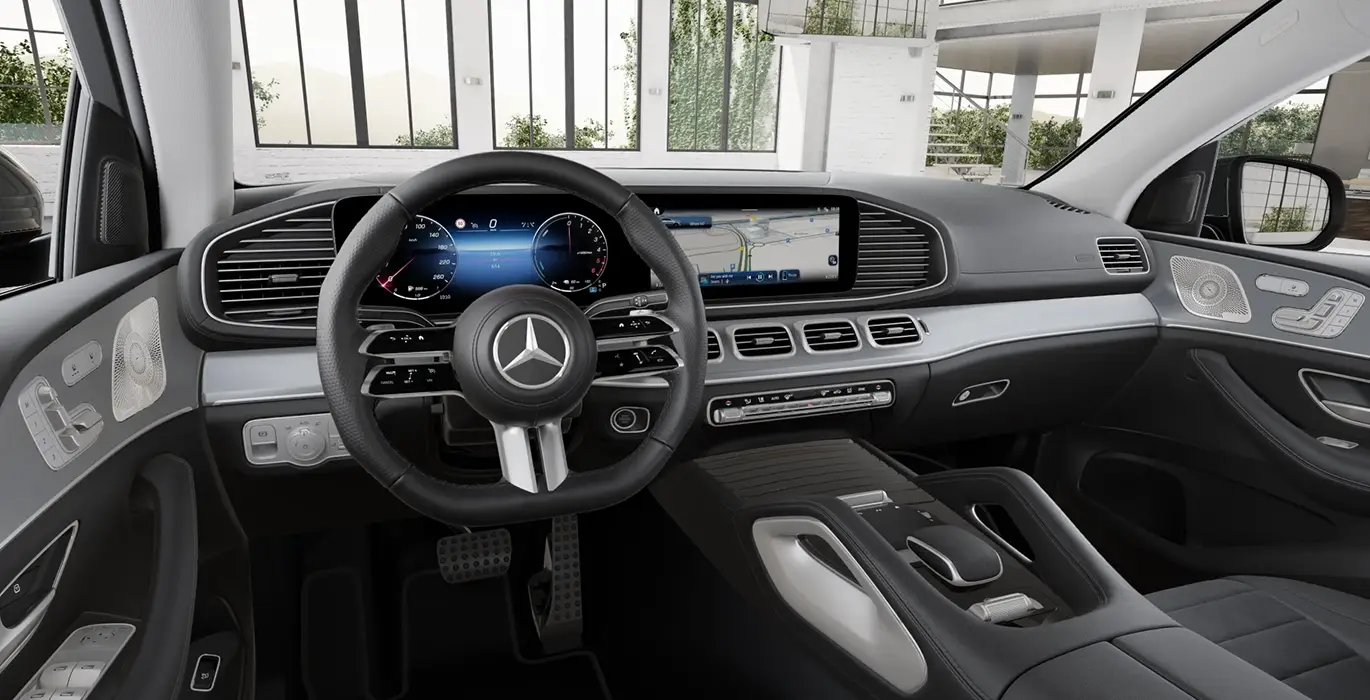 Mercedes Benz GLE 350de 4MATIC Coupe interior delantera | Crazy Renting