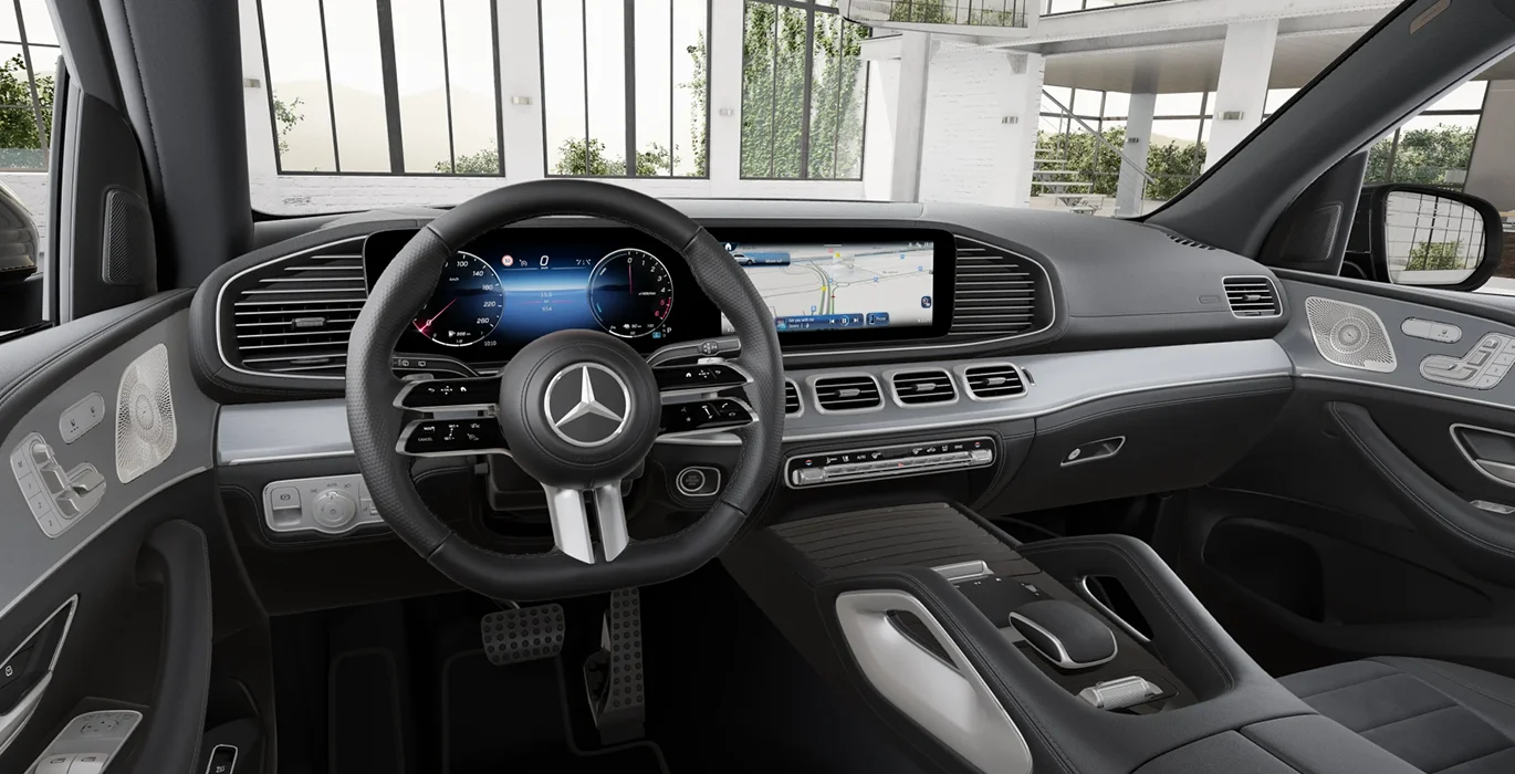 Mercedes Benz GLE 350de Tecnologia Hibrida EQ interior delantera | Crazy Renting