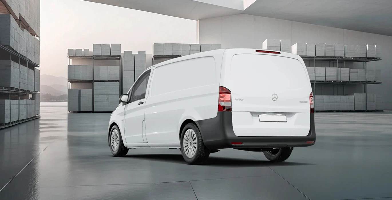 Mercedes Benz Vito 110CDI 75kW Furgon Pro Larga blanco trasera | Crazy Renting