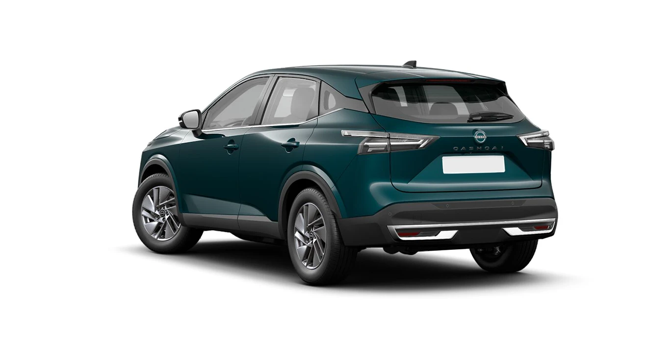 Nissan Qashqai 5P DIG T 103kW 140CV MHEV 12V 6MT 4x2 Acenta trasera verde | Crazy Renting